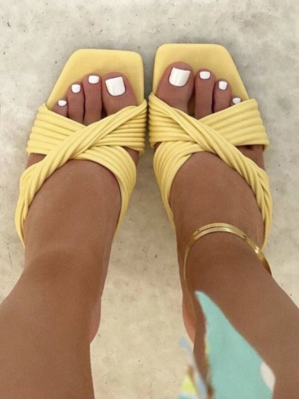 Zara Pleated Strap Heeled Sandals Heel Light Yellow Size 38/7